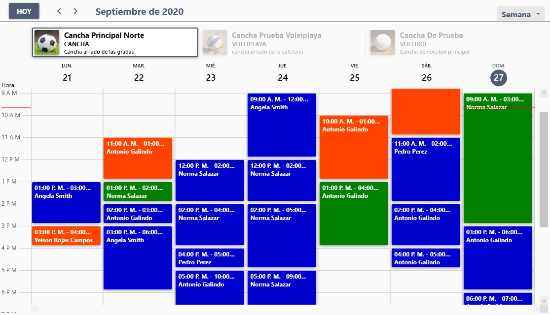 SportService - Week Scheduler