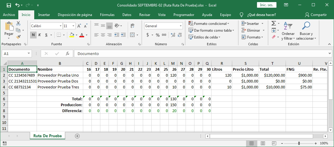 MilkRoad - Consolidados en Excel