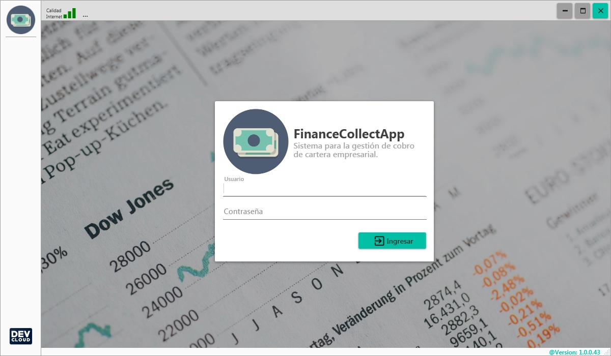 FinanceCollect - Login