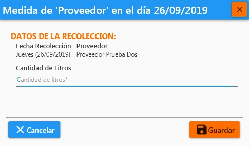 MilkRoad - Registrar Recolección