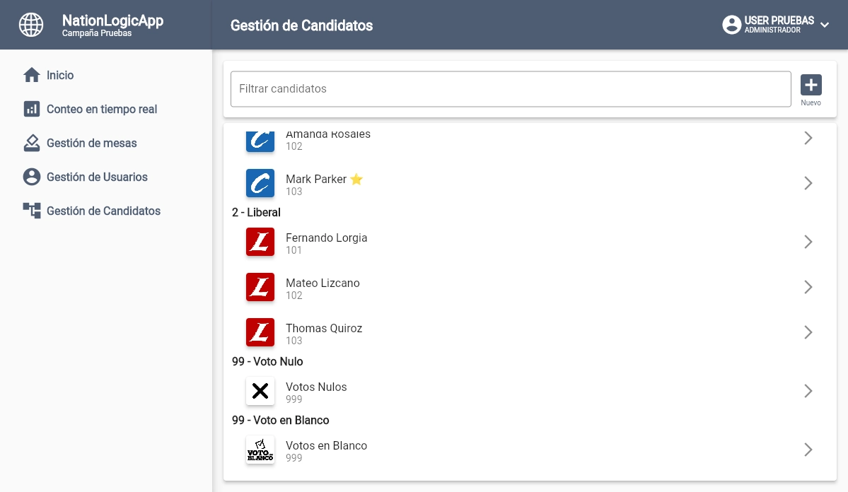 NationLogic - Candidate management